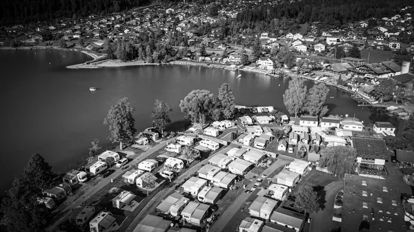 RV Park in the City of Brienz in Switzerland from above