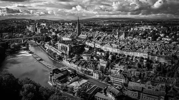 Aerial view over the city of Bern - the capital city of Switzerl — Stock Photo, Image