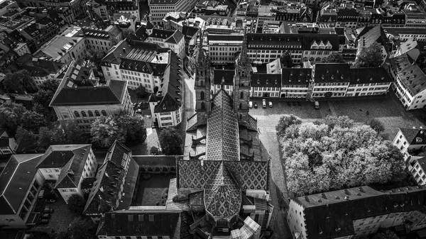 Luftaufnahme über der Stadt Basel Schweiz — Stockfoto