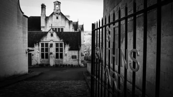 Cityscapes of Bath England i sort og hvid - Stock-foto