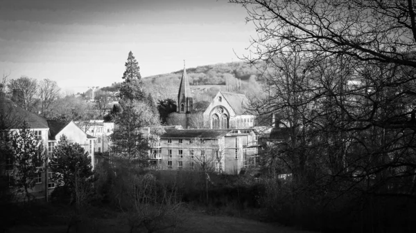 Cityscapes of Bath England i sort og hvid - Stock-foto