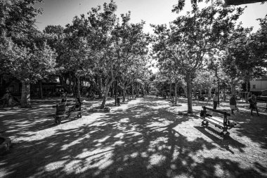 Saint Tropez 'de Boule oynayan insanlar - St. TROPEZ, FRANCE - 13 Temmuz 2020