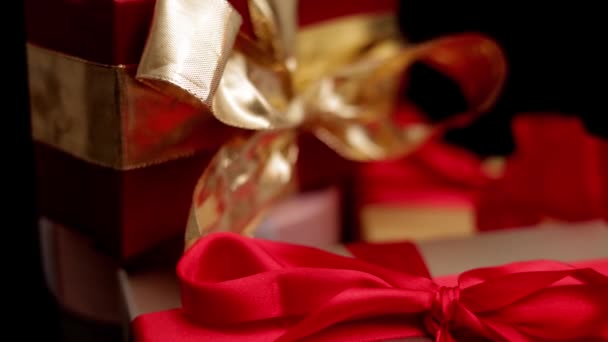 Belle scatole regalo - close up shot — Video Stock