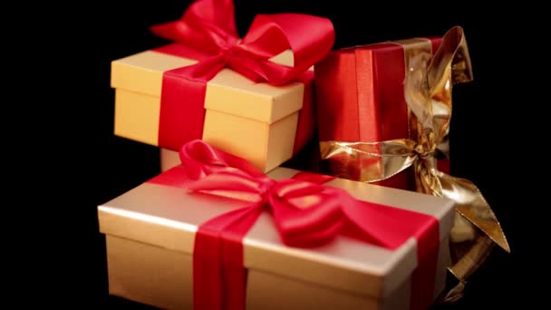 Beautiful Gift Boxes - close up shot — Stock Video