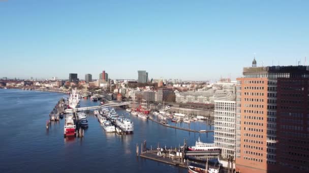 Porto de Hamburgo Alemanha de cima — Vídeo de Stock