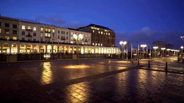 Belles Arcades Alster dans le centre-ville de Hambourg — Video