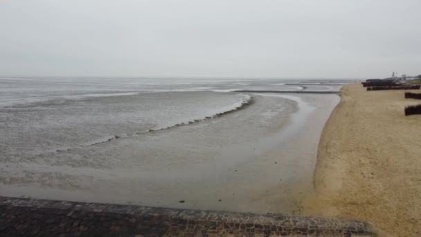 Amazing nature in Germany - the wadden sea on a misty day — Stock Video