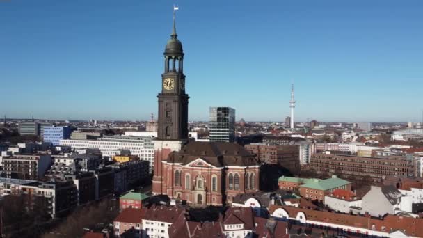 Stad Hamburg van bovenaf — Stockvideo