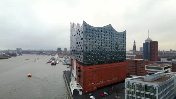 Haven Stadsdeel genaamd Hafencity in Hamburg — Stockvideo