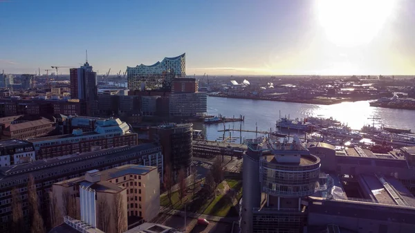 Hafen Hamburg Deutschland von oben — Stockfoto