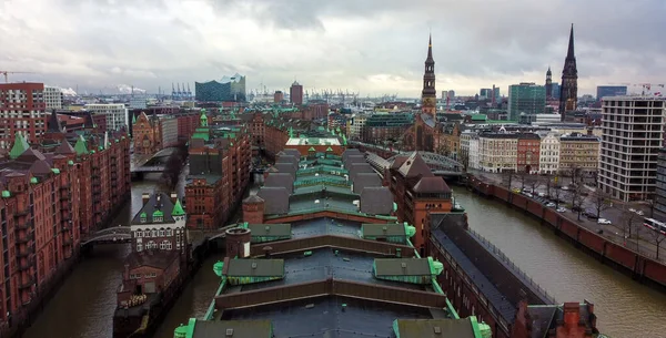 Famoso distrito de almacenes en Hamburgo Alemania llamado Speicherstadt — Foto de Stock