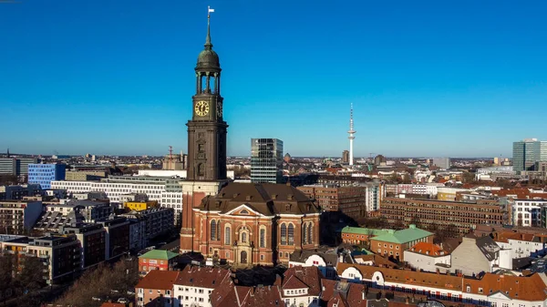 Hamburg Stad Tyskland från ovan — Stockfoto