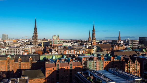 Ciudad de Hamburgo Alemania desde arriba — Foto de Stock