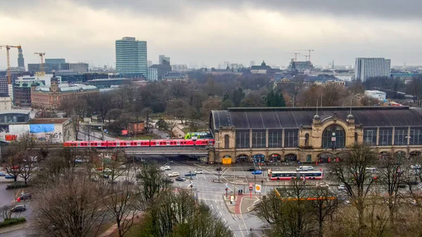 Hamburg Dammtor Vlakové nádraží shora — Stock fotografie