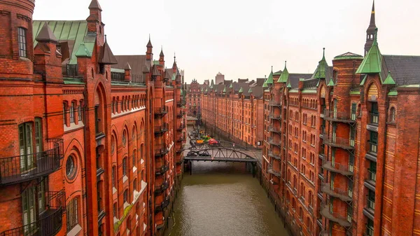 Famoso distrito de almacenes en Hamburgo Alemania llamado Speicherstadt — Foto de Stock