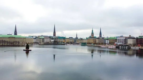 Het Prachtige Centrum Van Hamburg Met Rivier Alster Reizen — Stockfoto