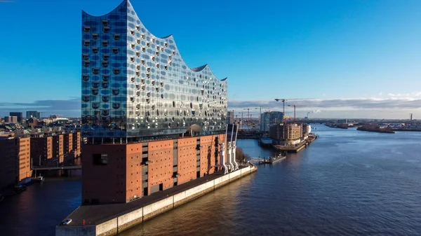 著名的汉堡音乐厅Elbphilharmonie港口旅游摄影 — 图库照片