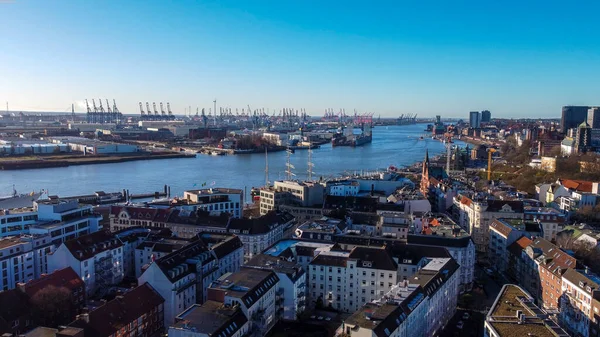 Yukarıdan Hamburg Şehri Seyahat Fotoğrafçılığı — Stok fotoğraf