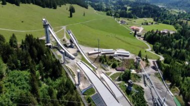 Dünyaca ünlü Kayak Atlama Arenası, Oberstdorf Almanya - OBERSTDORF, GERMANY - 25 Mayıs 2020