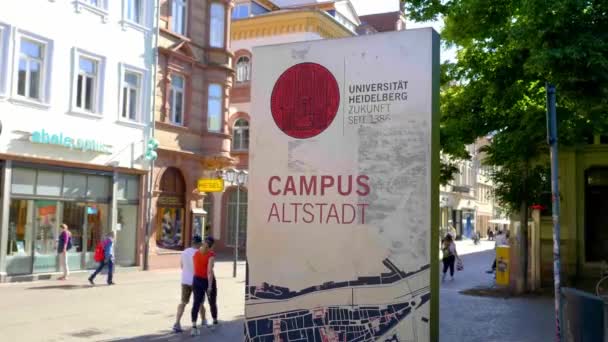 Uniwersytet w Heidelbergu - kampus Altstadt - HEIDELBERG, NIEMCY - MAJ 28, 2020 — Wideo stockowe
