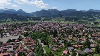 Oberstdorf Almanya üzerinde hava manzarası