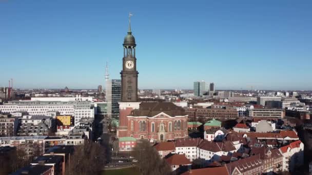 Flygfoto över staden Hamburg — Stockvideo