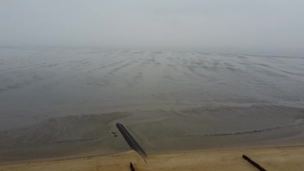 Amazing nature in Germany - the wadden sea on a misty day — Stock Video