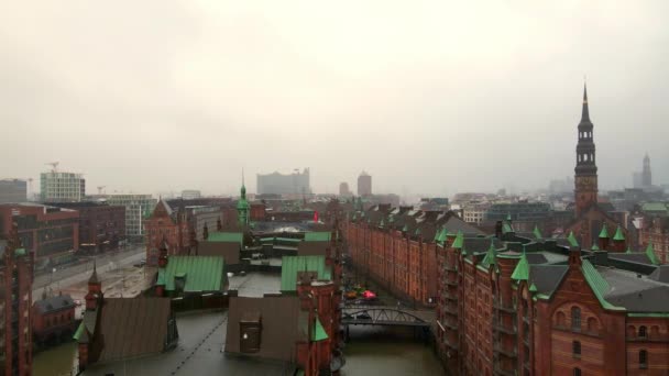 Haven Stadsdeel genaamd Hafencity in Hamburg — Stockvideo