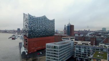 Limandaki ünlü Hamburg Konser Salonu Elbphilharmonie HAMBURG, GERMANY 24 Aralık 2020