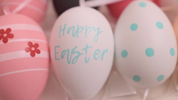 Telur Paskah yang indah untuk hiasan — Stok Video
