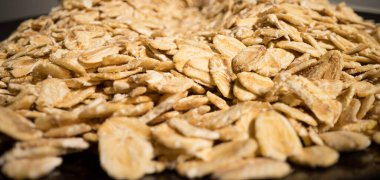 Sonda mercekli yulaf ezmesi makro görüntüsü