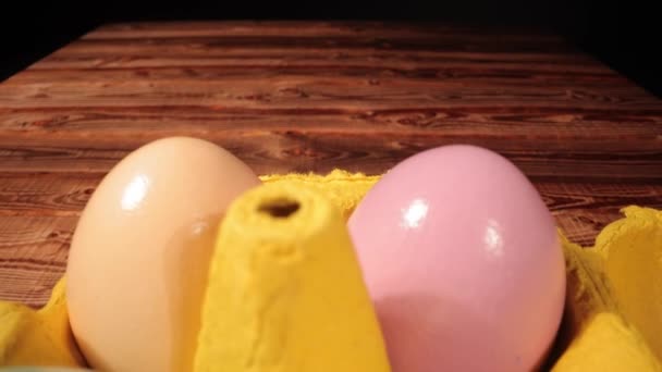 A variety of colorful Easter eggs — Stock Video