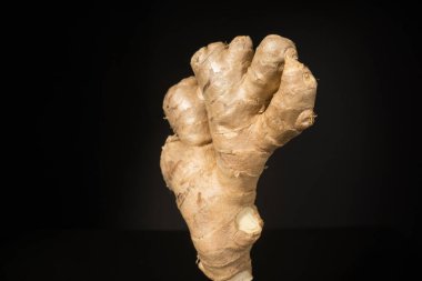 Siyah arkaplanda Ginger yakın plan görüntüsü