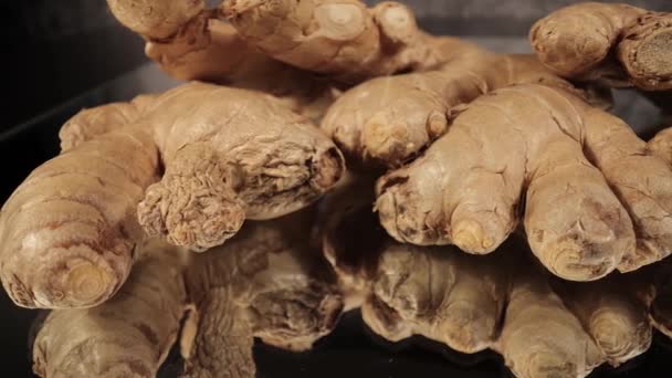 Ginger Roots - sliding macro shot — Stock Video