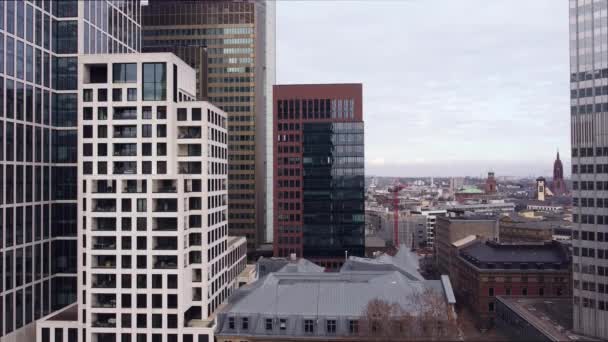 法兰克福金融区-法兰克福市，德意志联邦共和国- 2021年3月10日 — 图库视频影像