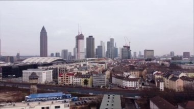 Frankfurt Almanya 'sının Skyline' ı - finans bölgesi