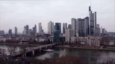 Frankfurt Almanya 'sının Skyline' ı - finans bölgesi