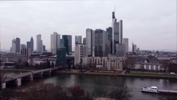 Skyline of Frankfurt Germany - Financial District — стокове відео