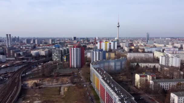 Wspaniały widok z lotu ptaka na Berlin — Wideo stockowe