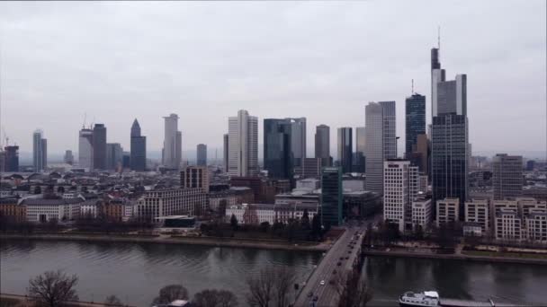독일 프랑크푸르트의 마천루 - 금융 지구 — 비디오