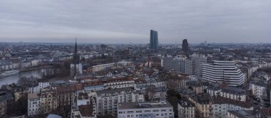 Frankfurt Almanya üzerinde hava manzarası