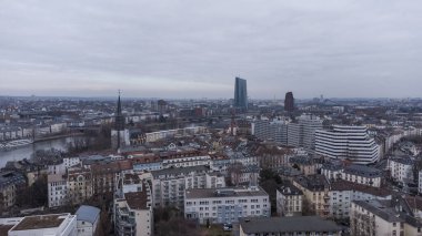 Frankfurt Almanya üzerinde hava manzarası