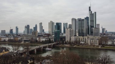 Frankfurt Almanya 'sının Gökdelenleri - finans bölgesi