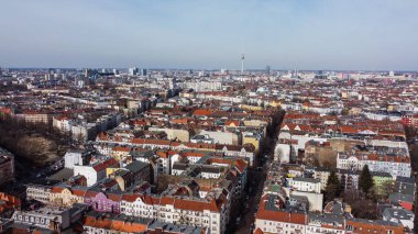 Berlin 'deki yerleşim alanları Neukoel - hava manzarası