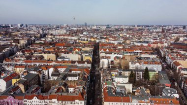Berlin 'deki yerleşim alanları Neukoel - hava manzarası