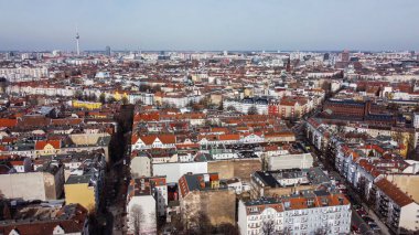 Berlin 'deki yerleşim alanları Neukoel - hava manzarası