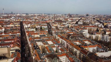 Berlin 'deki yerleşim alanları Neukoel - hava manzarası