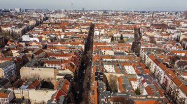 Berlin 'deki yerleşim alanları Neukoel - hava manzarası