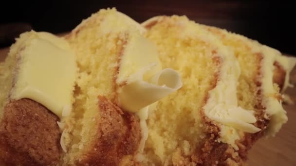 Torta al limone in primo piano — Video Stock