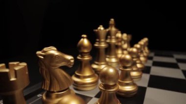 Yakın çekimde bir satranç tahtası - kaydırma vuruşu